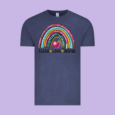 Rainbow Teach Love Inspire Vintage Tee Designed By Nancycooperartshop