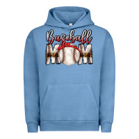 Pigment Pebble Blue Baseball Mom Urban Hoodie - CowhideDigitalArt