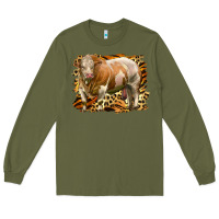 Army Green western simmental bull Long Sleeve Tee - LillyAllenDesigns