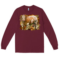 Burgundy western simmental bull Long Sleeve Tee - LillyAllenDesigns
