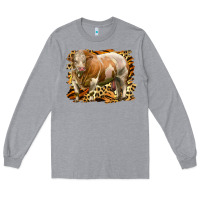 Heather Grey western simmental bull Long Sleeve Tee - LillyAllenDesigns