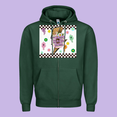 F Bomb Kinda Mom Zipper Hoodie Designed By Tumblerdesignbyshophia