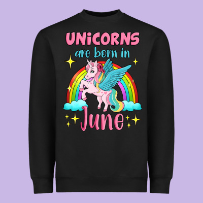 Unicorns Are Born In June Heavyweight Sweatshirt Designed By Jasminsmagicworld