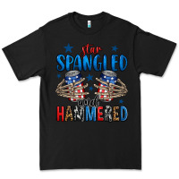 Black star spangled and hammered skeleton hand Premium Tee - Jasminsmagicworld
