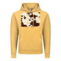 Vintage Mustard brown cowhide background Vintage Hoodie - NancyCooperArtShop