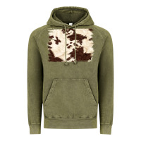 Vintage Olive brown cowhide background Vintage Hoodie - NancyCooperArtShop