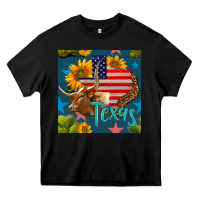 Black 4th of july texas map with cow seamless pattern Heavy Core Tee - BundleAndBundleShop