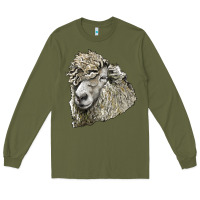 Army Green lincoln sheep head Long Sleeve Tee - LillyAllenDesigns