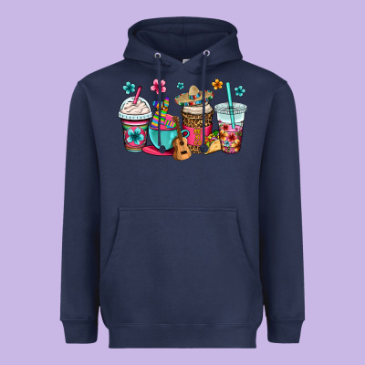 Mexico Fiesta Coffee Cups Heavyweight Hoodie Designed By Oliviacreatesart