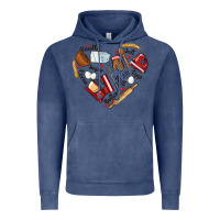 Vintage Denim bake tools hearts Vintage Hoodie - NancyCooperArtShop