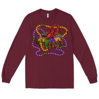 Burgundy mardi gras craw fish king cake with leopard Long Sleeve Tee - RanaPortraitStore