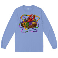 Colony Blue mardi gras craw fish king cake with leopard Long Sleeve Tee - RanaPortraitStore