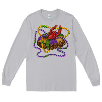 Moon Dust mardi gras craw fish king cake with leopard Long Sleeve Tee - RanaPortraitStore