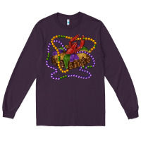 Plum mardi gras craw fish king cake with leopard Long Sleeve Tee - RanaPortraitStore