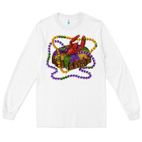 White mardi gras craw fish king cake with leopard Long Sleeve Tee - RanaPortraitStore