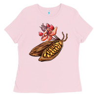 Bubblegum Pink cacao beans and flowers Ladies Tee - AdoDesignShop