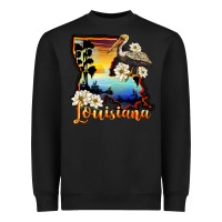 Black louisiana  sunset map magnolia Heavyweight Sweatshirt - BarkalooDesign
