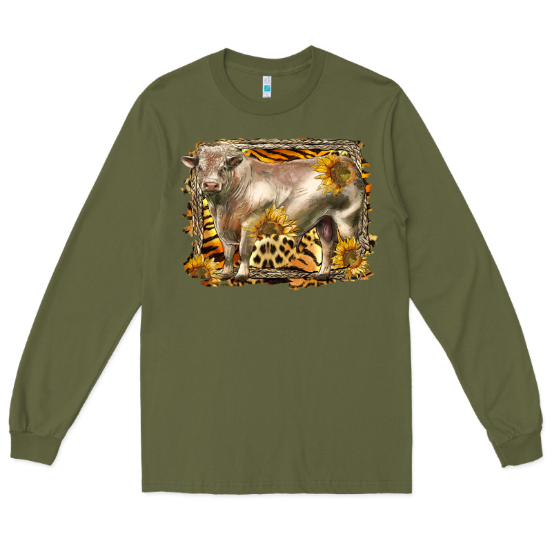 Western Charolais Bull Long Sleeve Tee by LillyAllenDesigns | Teevron