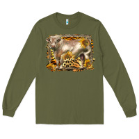 Army Green western charolais bull Long Sleeve Tee - LillyAllenDesigns