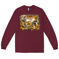 Burgundy western charolais bull Long Sleeve Tee - LillyAllenDesigns