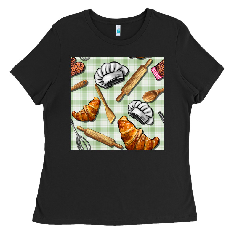 Chef Tools Seamless Pattern Ladies Tee by BundleAndBundleShop | Teevron