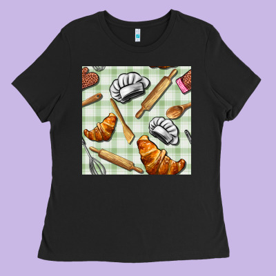 Chef Tools Seamless Pattern Ladies Tee Designed By Bundleandbundleshop