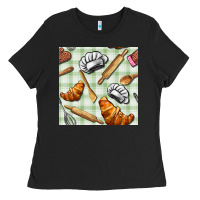 Black chef tools seamless pattern Ladies Tee - BundleAndBundleShop