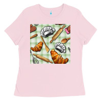 Bubblegum Pink chef tools seamless pattern Ladies Tee - BundleAndBundleShop