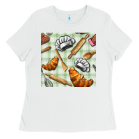 White chef tools seamless pattern Ladies Tee - BundleAndBundleShop