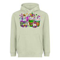 Matcha mardi gras gnomes coffee cups Heavyweight Hoodie - OliviaCreatesArt