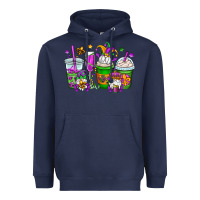 Navy mardi gras gnomes coffee cups Heavyweight Hoodie - OliviaCreatesArt