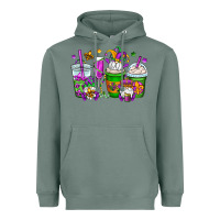 Sage mardi gras gnomes coffee cups Heavyweight Hoodie - OliviaCreatesArt