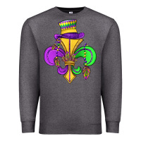 Charcoal Heather fleur de lis Premium Sweatshirt - OliviaCreatesArt