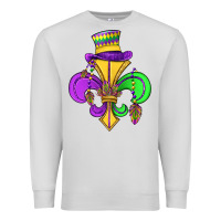 Dove Grey fleur de lis Premium Sweatshirt - OliviaCreatesArt