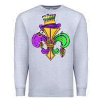 Heather Grey fleur de lis Premium Sweatshirt - OliviaCreatesArt