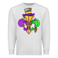 Oatmeal Heather fleur de lis Premium Sweatshirt - OliviaCreatesArt