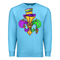 Ocean Blue fleur de lis Premium Sweatshirt - OliviaCreatesArt