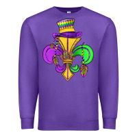 Purple fleur de lis Premium Sweatshirt - OliviaCreatesArt