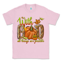 Bubblegum Pink with god all things are possible Classic Tee - NancyCooperArtShop