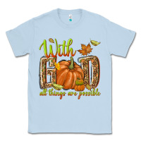 Dusty Blue with god all things are possible Classic Tee - NancyCooperArtShop