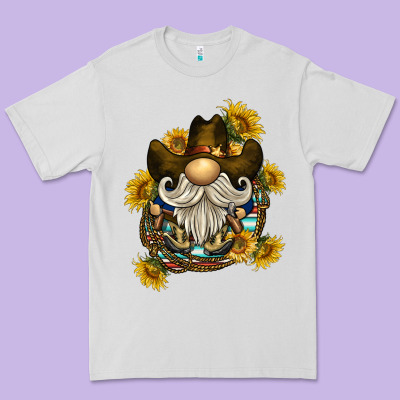 Cowboy Gnome Sunflower Rope Premium Tee Designed By Barkaloodesign