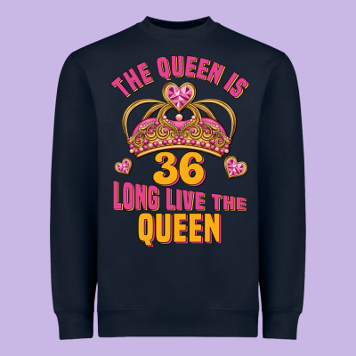 The Queen Is 36 Long Live The Queen Heavyweight Sweatshirt Designed By Jasminsmagicworld