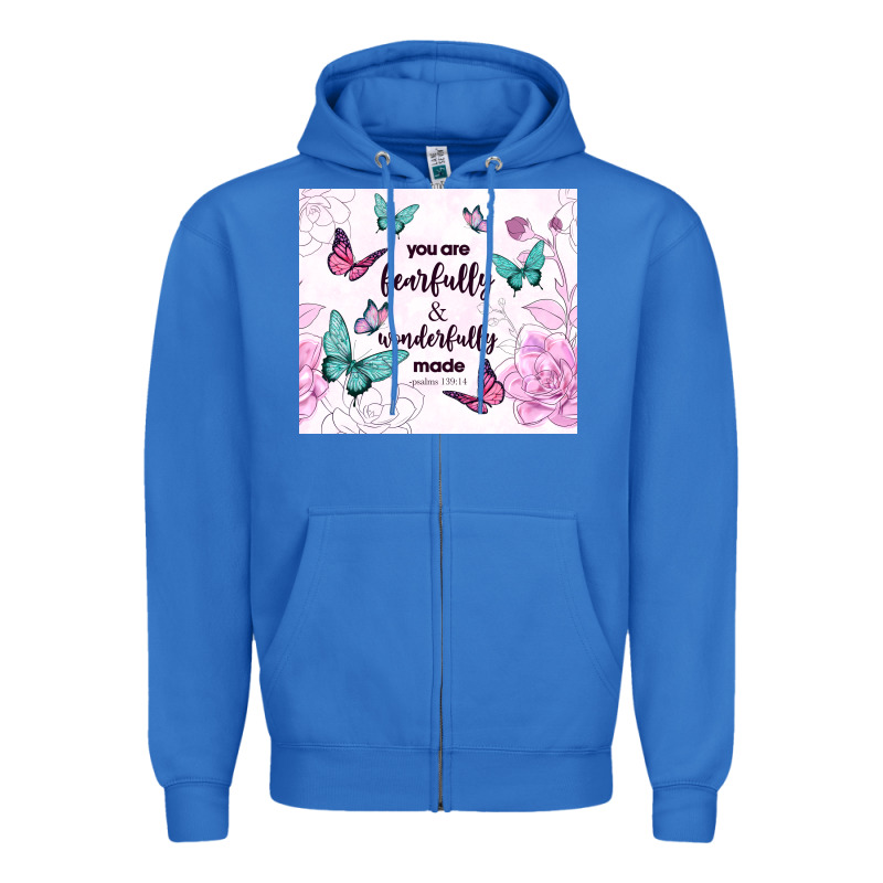 You Are Fearfully And Wonderfully Made Zipper Hoodie by TumblerDesignByShophia | Teevron