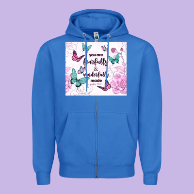 You Are Fearfully And Wonderfully Made Zipper Hoodie Designed By Tumblerdesignbyshophia