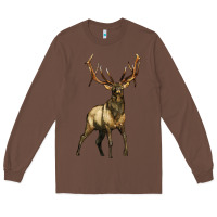 Chestnut elk deer Long Sleeve Tee - LillyAllenDesigns