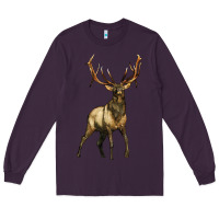 Plum elk deer Long Sleeve Tee - LillyAllenDesigns