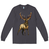 Smoke elk deer Long Sleeve Tee - LillyAllenDesigns