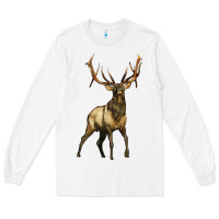 White elk deer Long Sleeve Tee - LillyAllenDesigns