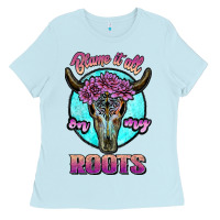 Baby Blue blame it all on my roots white Ladies Tee - JahusDesignShop