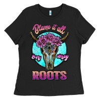 Black blame it all on my roots white Ladies Tee - JahusDesignShop